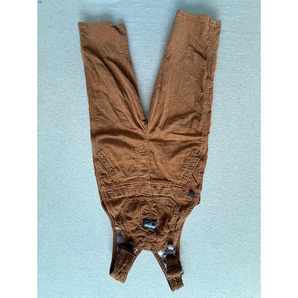 OshKosh Bgosh Toddler 2T Brown Corduroy Plaid Lined Overalls 6P856110